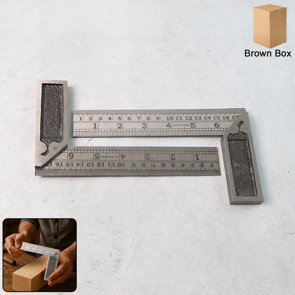 Heavy-Duty Metal Try Square Ruler Set (2 Pc)