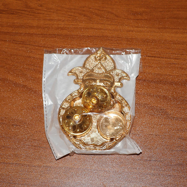 Traditional Golden Lord Ganesha Kumkum Dish  (1 Pc)
