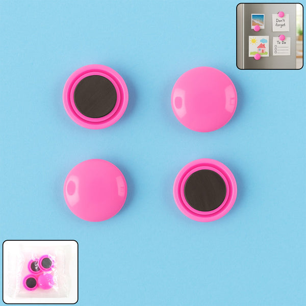 Round Fridge Magnets - (4 Pc / Set)