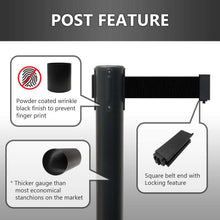 Heavy Duty Retractable Belt Crowd Control Pole with Sturdy Base – 1 Pc